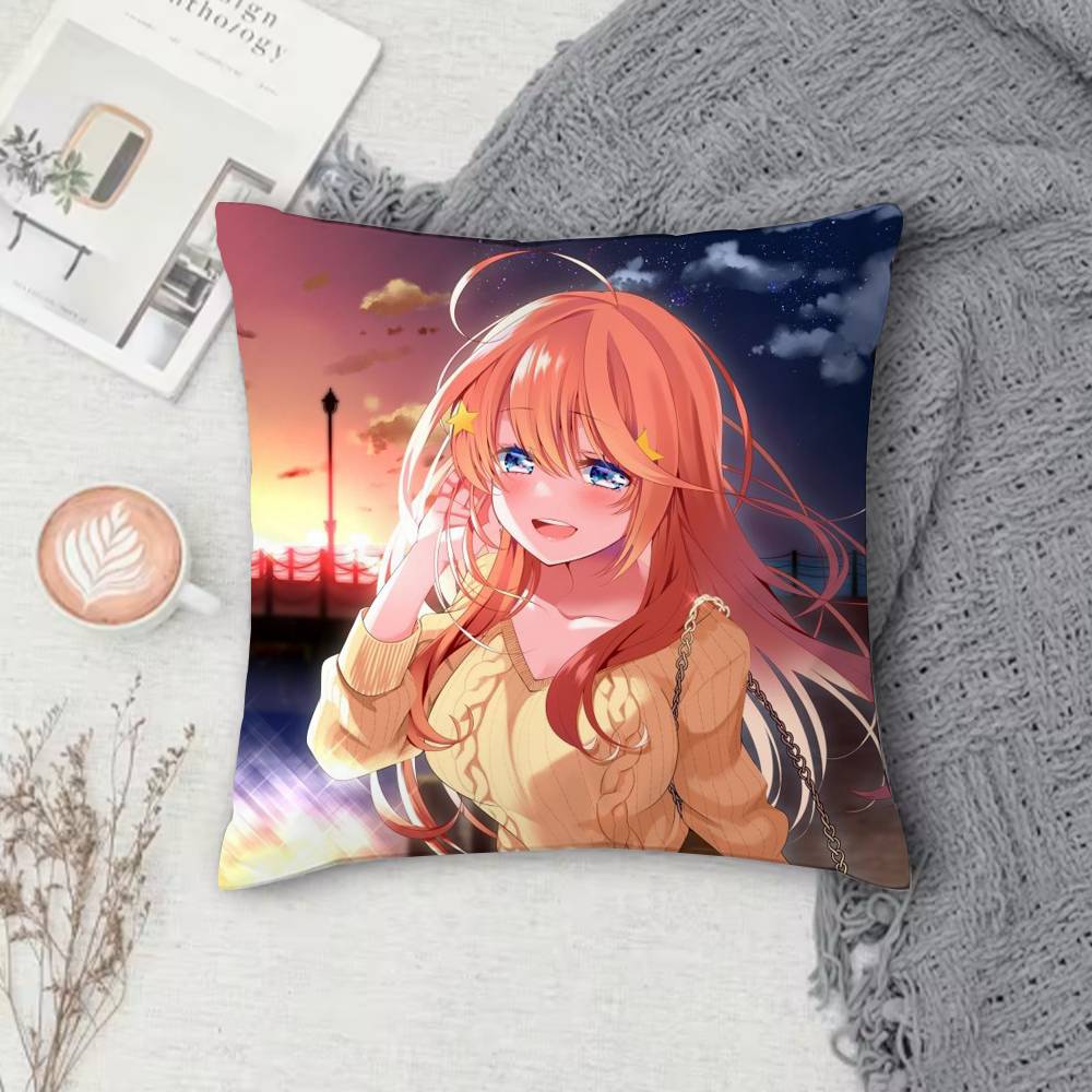 T-The Quintessential Quintuplets Double-Sided Printed Square Pillow Cover Decorative Cushion Cover For Sofa Bedroom Bedside