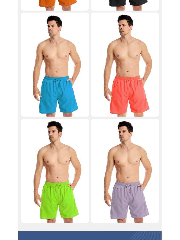 Herre ensfarget strand-surfeshorts - Casual sportsshorts i stor størrelse