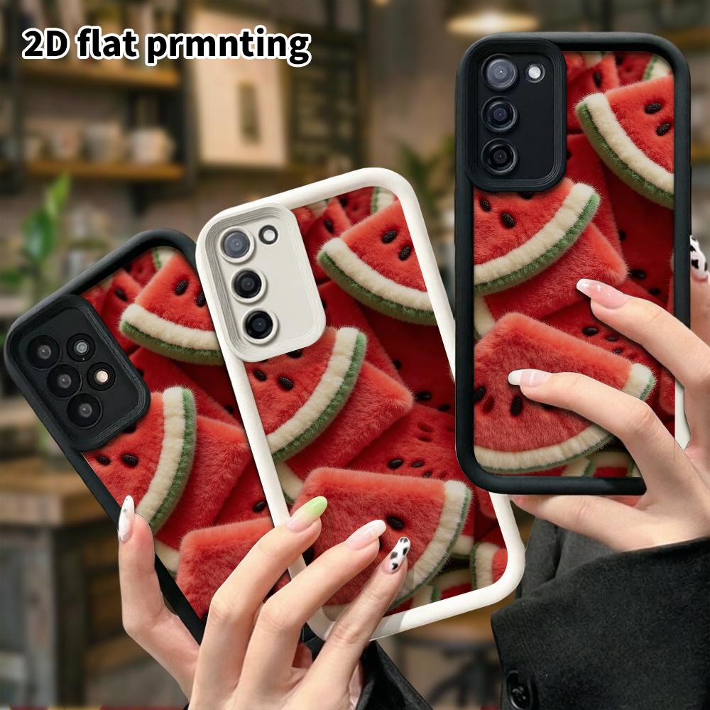 Phone Case: 2D flat, fits Samsung Galaxy A34 A35 M05 M06 S20 S22 S21 FE Plus 5G protective case, watermelon slice, perfect Christmas and Halloween hol