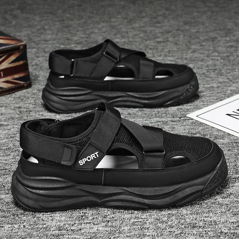 Fashion Designer Men's Sandals Breathable Casual Shoes for Men Outdoor Non Slip Beach Sandals  New Male Platform Sandalias