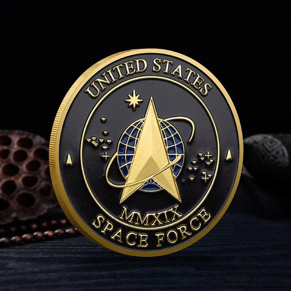 United States Space Force Challenge Coin with Gift Box US Command - USA Military Veteran Military Gifts Coin for Men
