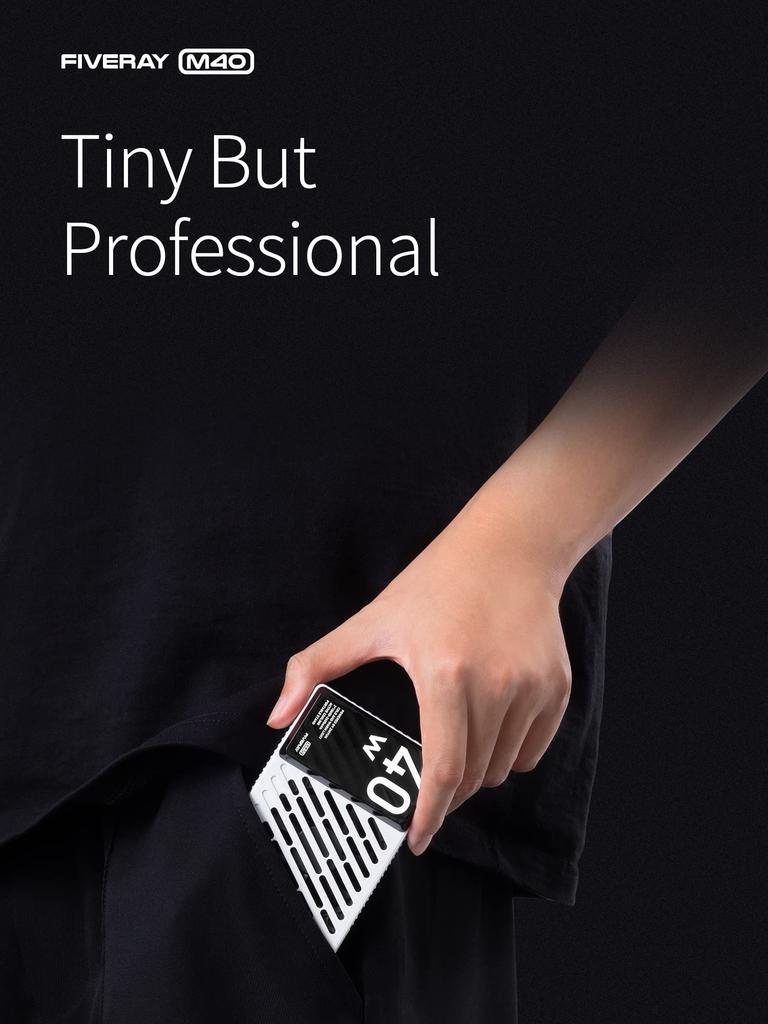 Flagship ZHIYUN FIVERAY M40 40W LED Video Adjustable for YouTube Live and Video Recording [Official Store] Light, Compact, Rechargeable,