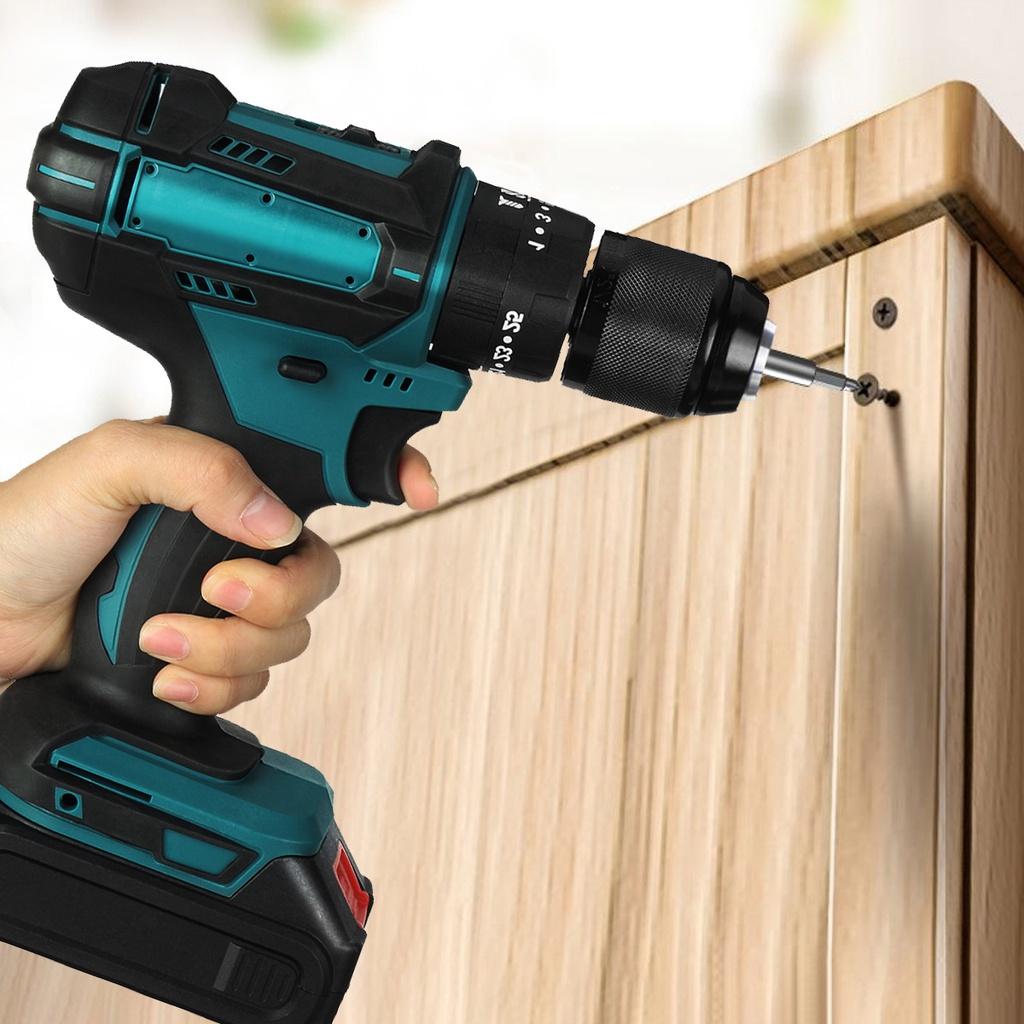 520N.M 13mm 10mm Chuck Torque Electric Drill Flat Hammer Impact Drilling Electric Screwdriver for 18V Battery 3 IN 1