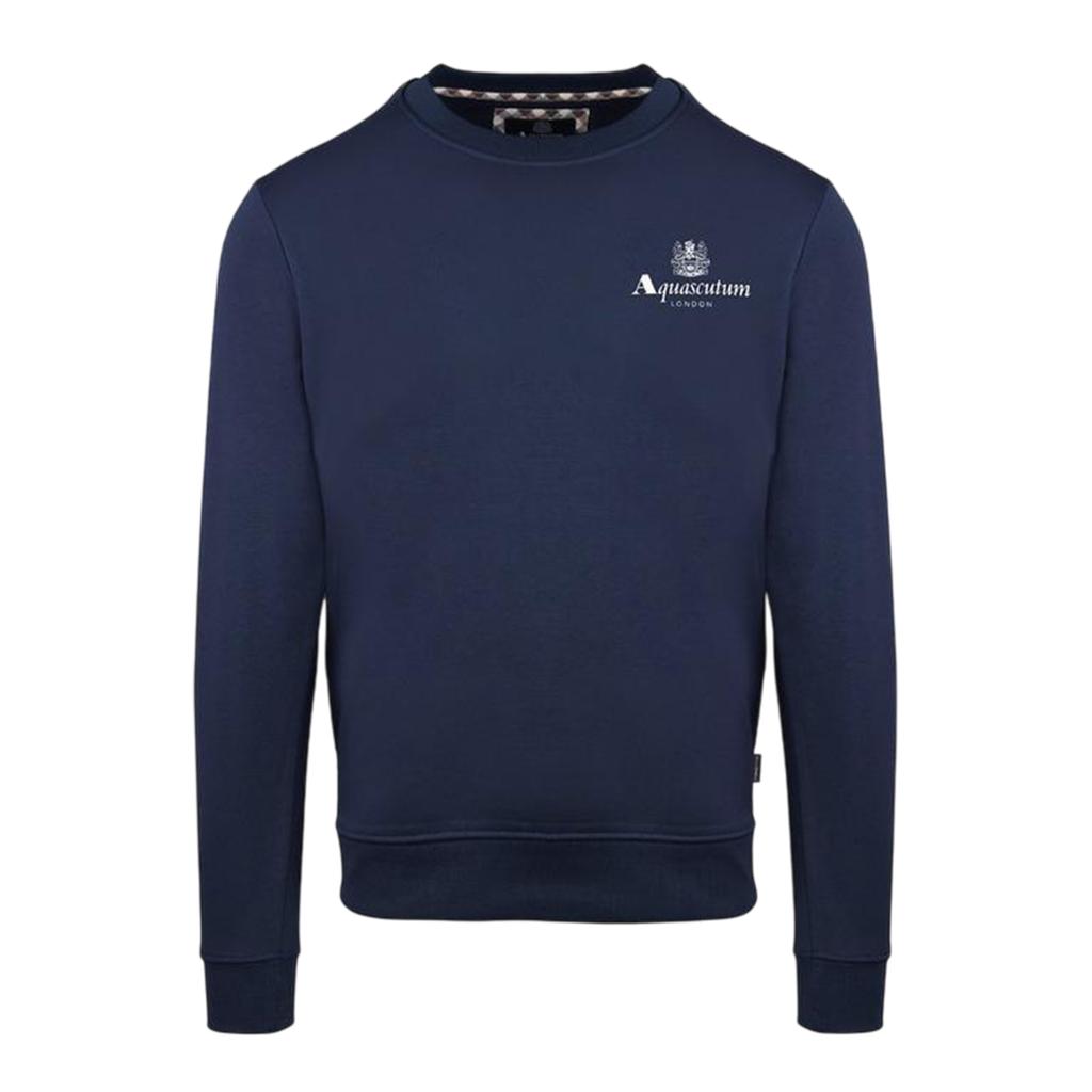 Aquascutum Mens Cotton Blend Ribbed Collar Regular Sweatshirt