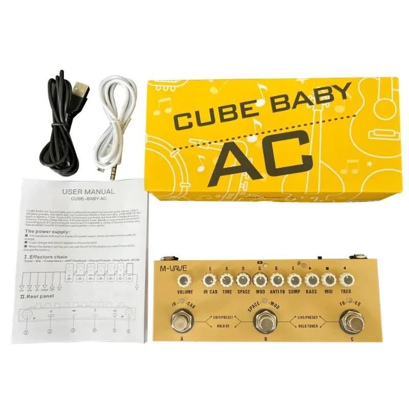 M-vave Cube BABY Rechargeable Multi Effects Pedal for Electric Acoustic Guitar Recording Audio Interface Function Cuvave Pedal