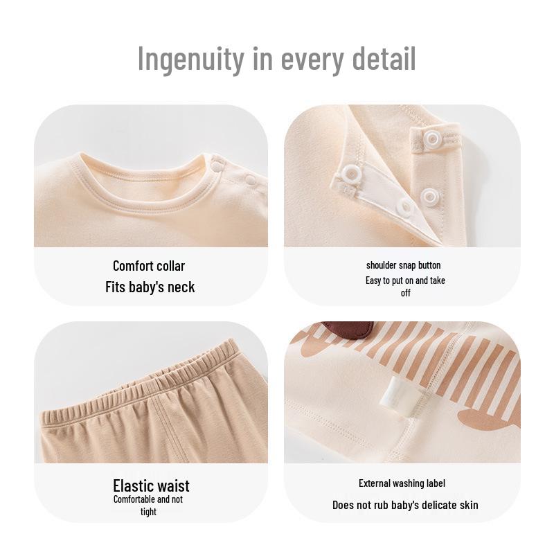 Baby Pure Cotton Two-Piece Underwear Set for Spring and Autumn