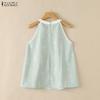 ZANZEA Women Summer Round Neck Casual Sleeveless Print Tank Tops
