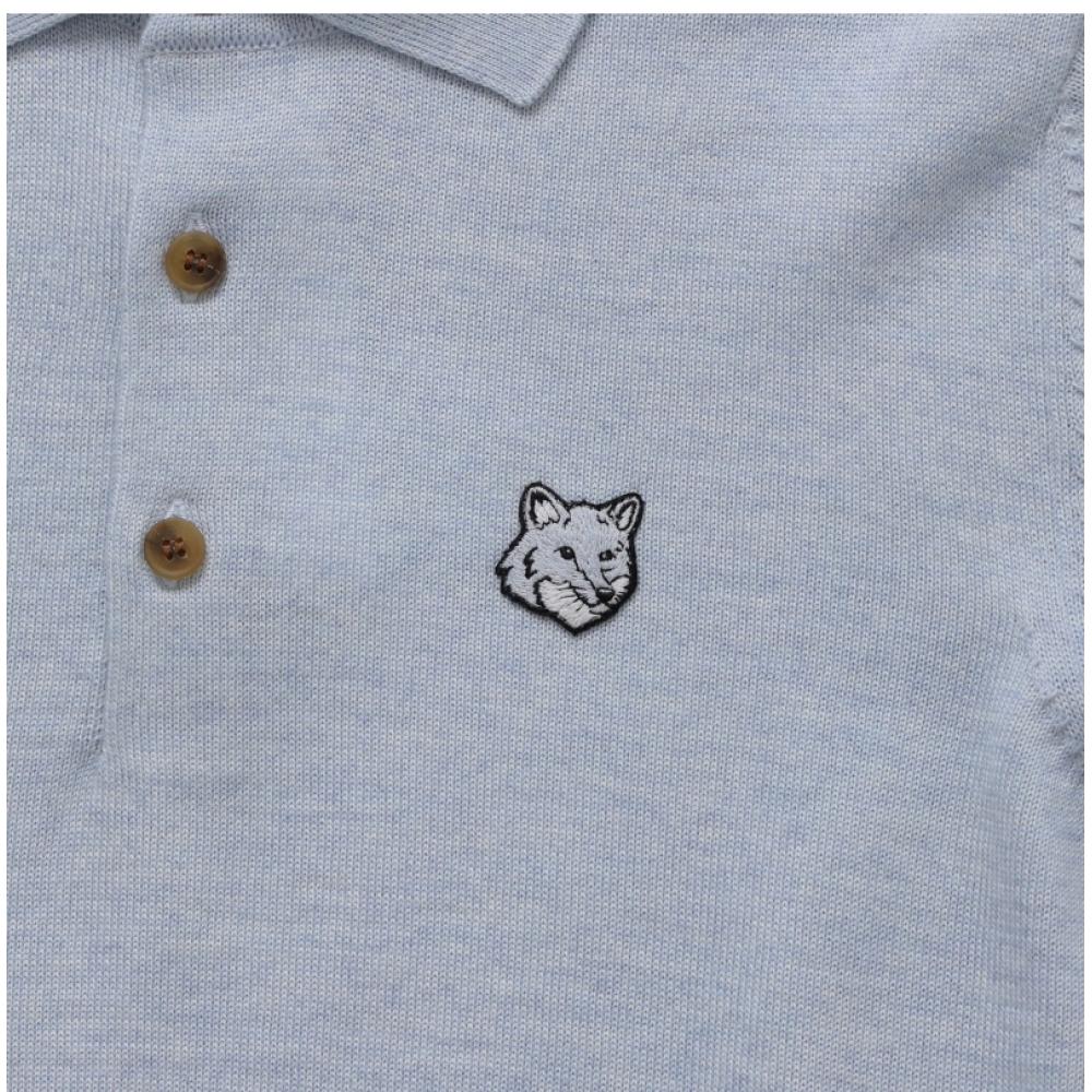 Maison Kitsune Mm00211kt1036 H410 Bold Fox Head Patch Polo Herren Strick
