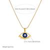 Gold Plated Stainless Steel Evil Eye Enamel Pendant Necklace for Women