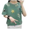 Women Star Printed Short Sleeve Blouse Loose Casual Tops Girls T-Shirt Tunic