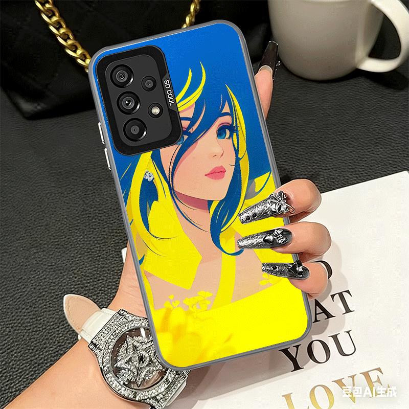 Blue Yellow Ukrainian Girl Soft Phone Case for Samsung A17 A16 A15 A14 A13 A57 A56 A55 A54 A53 A37 A36 A35 A34 A33 A26 A25 A24 A