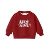 Children's Cartoon Print Velvet Lined Hoodie - Round Neck, Long Sleeve, Thickened Warm Base Layer