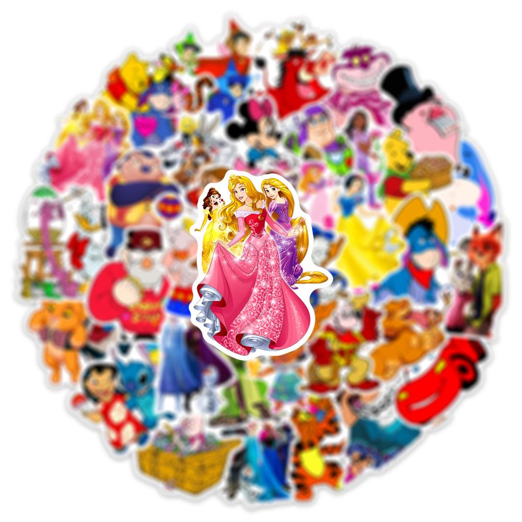 50pcs Disney Mixed Cartoon Graffiti Stickers Waterproof Decals Stickers For Laptop Phone Thermos Diy Notebook Stickers Toys Gift