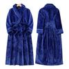 2024 Velvet Plus Size Women's Long Bathrobe - Winter European & American Style for Hotels, Salons, and Casual Wear