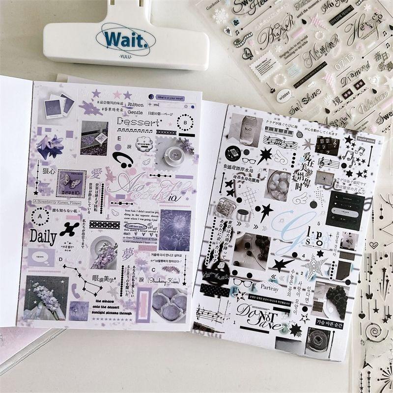 30pcs Korean Style Cute Cut Film Sticker Book Kawaii Scrapbooking Journal Decorative Sticker DIY Handbook School Supplies