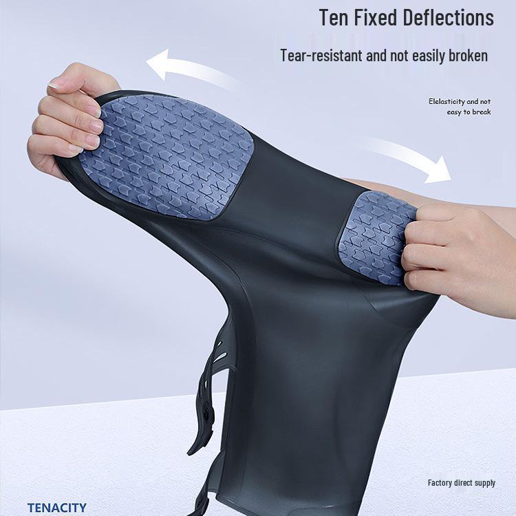 Waterproof Non-Slip Rain Boots: Thickened Silicone Shoe Covers for Men, Women, and Kids - Wear-Resistant, High-Top Design for Rainy Days.