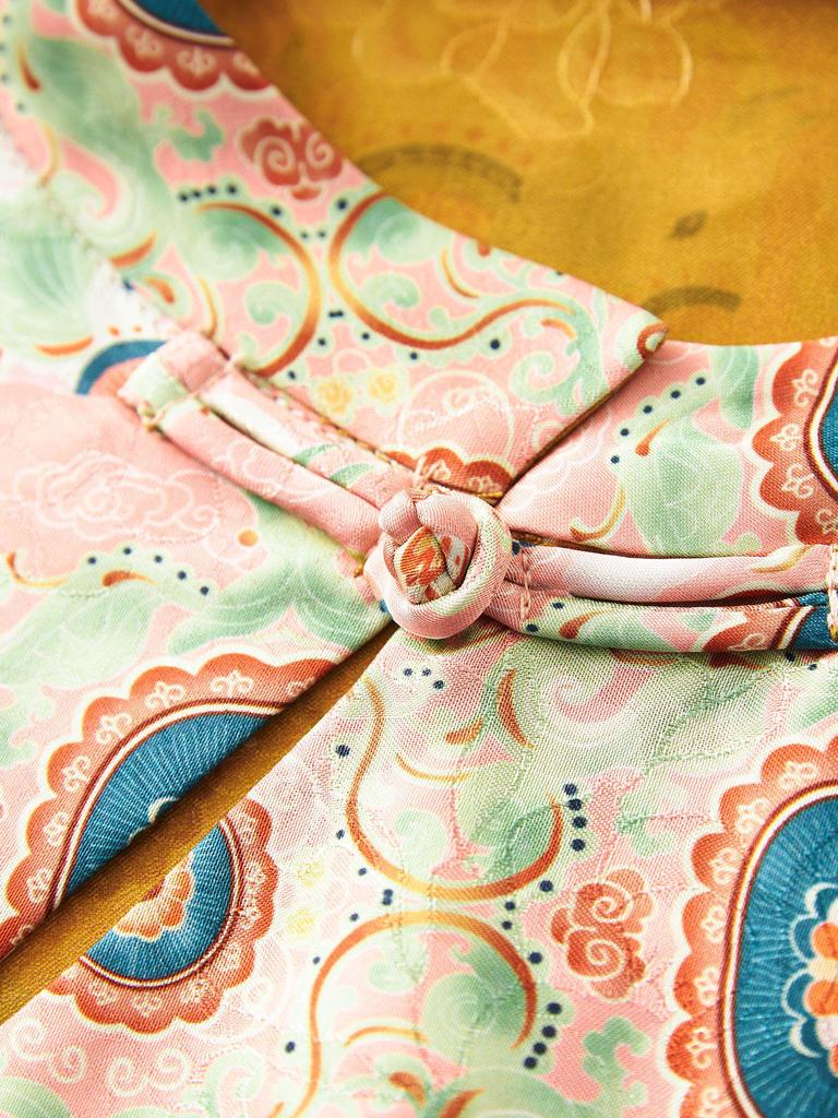 Women's Summer Elephant Jacquard Stand Collar Shirt