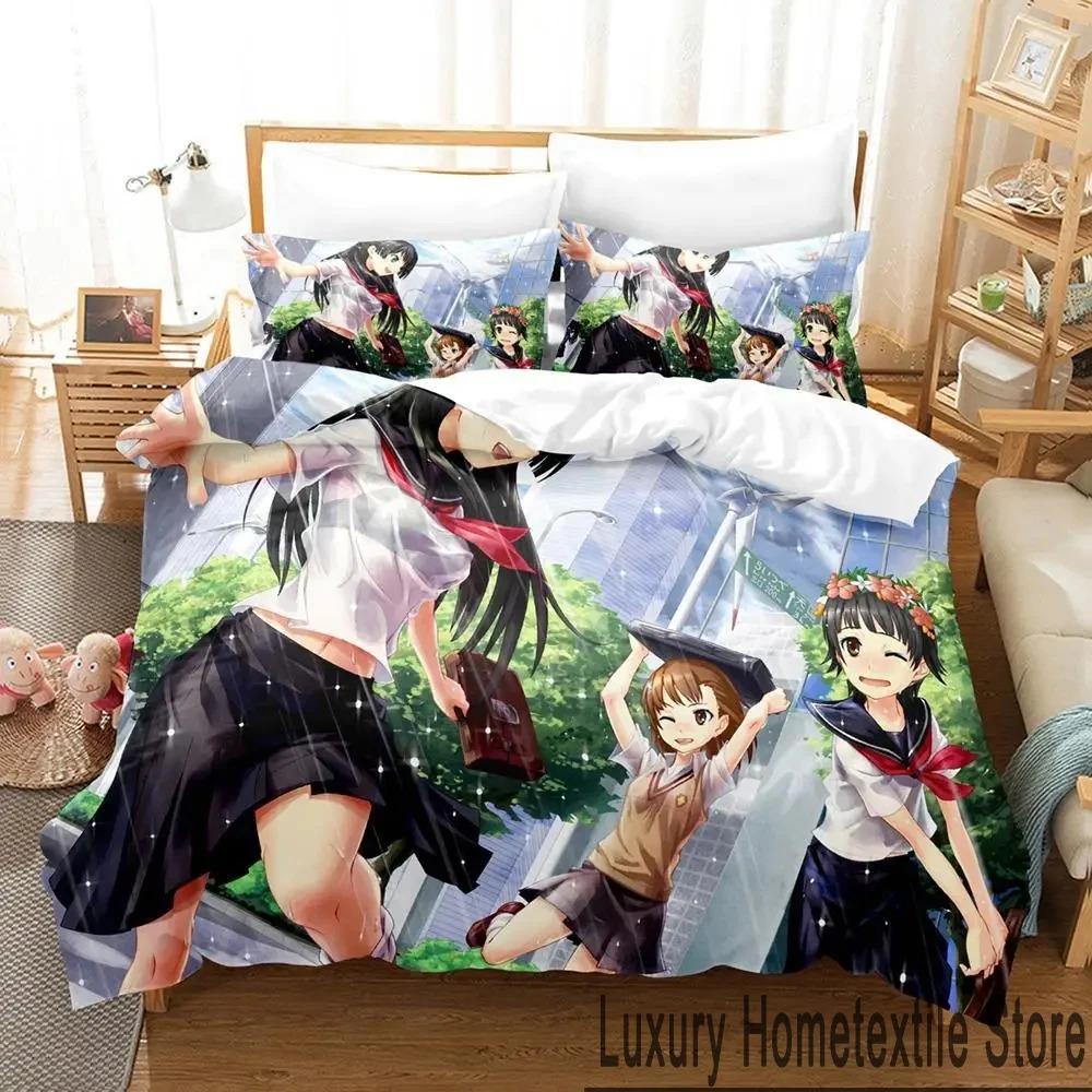 Misaka Mikoto A Certain Magical Index Railgun Bettwäscheset Jungen Mädchen Twin Queen King Size Bettbezug Kissenbezug Bett Jungen Erwachsene