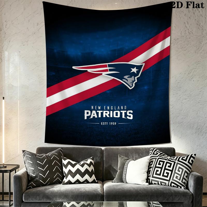 New England Patriots Wall Tapestry Aesthetic Wall Hanging Printed Fabric Blanket Decorative Tapestries for Bedroom Living Room Home Decor