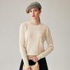 Women's Thickened 100% Cashmere Embroidered Round Neck Sweater