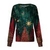 Dame fritidsjakke med langermet enkelt-breasted juletrykt beskyttelsesklær cardigan topp