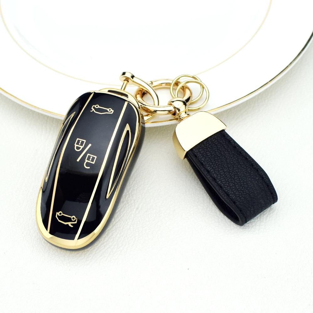 TPU Car Smart Key Case Cover For Tesla Model 3 Model X Model S Model Y Bag Protector Fob Band Shell Holder Keychain Accessories