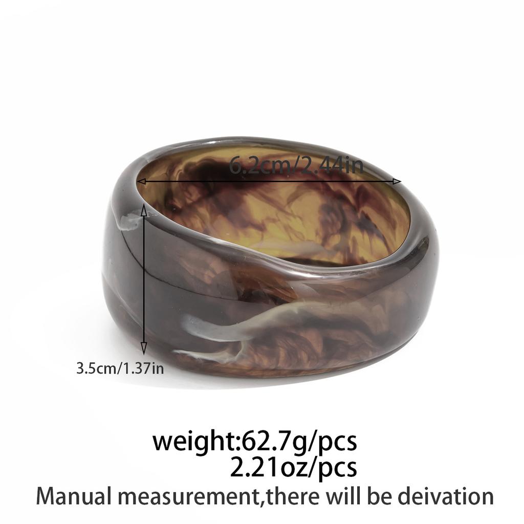 Mote Vintage Gjennomsiktig Resin Chunky Armbånd Geometrisk Uregelmessig Elastisk Bredt Armbånd Armbånd for Kvinner Menn Luksuriøse Estetiske Smykketilbehør