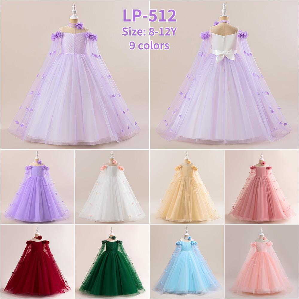 Children's Formal Evening & Flower Girl Dress for Piano, Wedding, or Princess Events