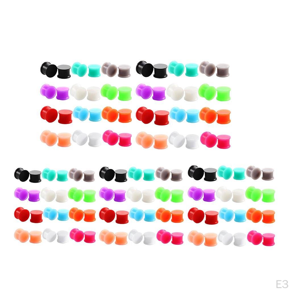 12 Pairs Ear Gauges Tunnels Silicone Expanders Flared