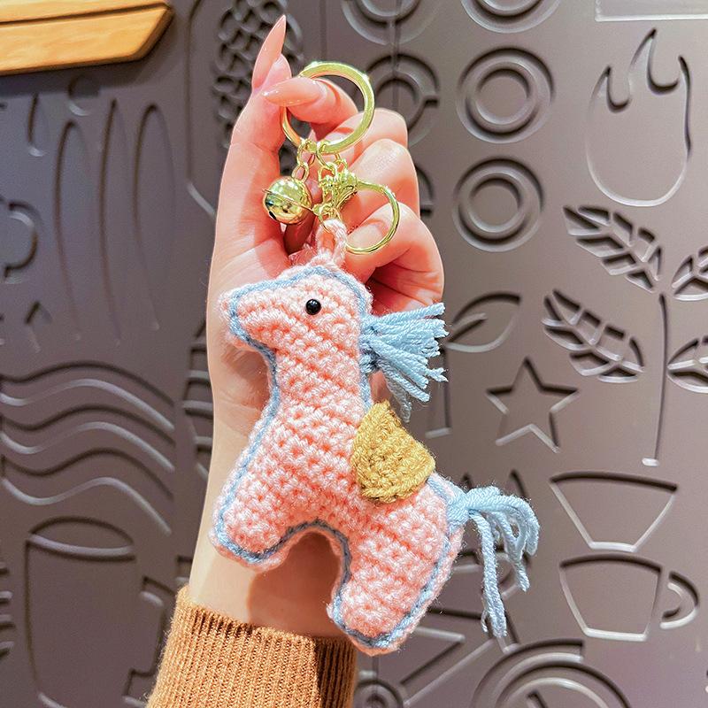 1pc Trendy Plush Crocheted Pony for Women with Cute Charm Decorative Accessory for Keys Bags & Backpacks New Year Gift Bag Charm