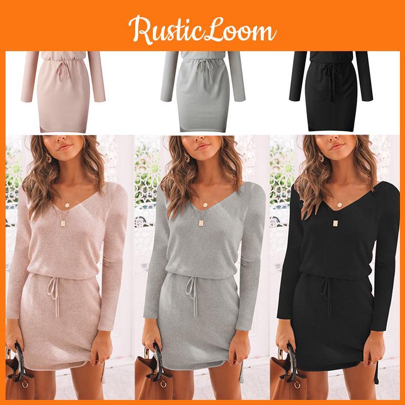 Gemütlicher Damen Strickpullover mit tiefem V-Ausschnitt für Herbst und Winter