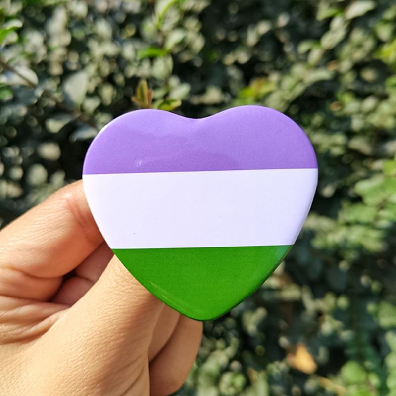 Tinplate Couples Lapel Pin Colorful Heart Shaped Punk Romantic Goth Halloween Enamel Badges Brooches Pins for Backpacks