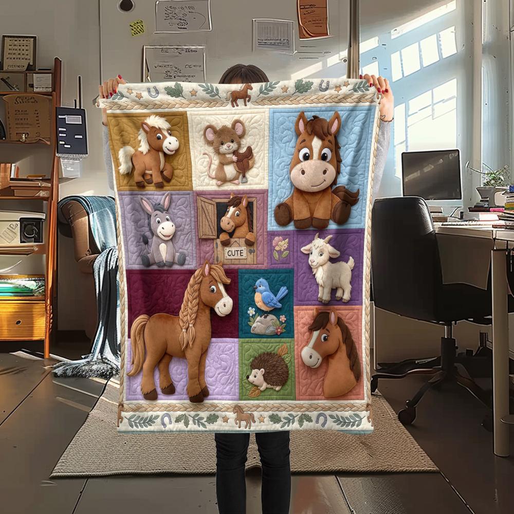 

Fabric animal dinosaur horse Print Flannel Blanket High quality Comfortable for All Seasons Home Decor Warmth and Comfort Perfect for Christmas Gifts 80cm x 120cm