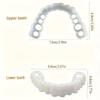 White Dentures - Adjustable Upper and Lower Dentures for Men and Women, Comfortable Fit and Natural Smile