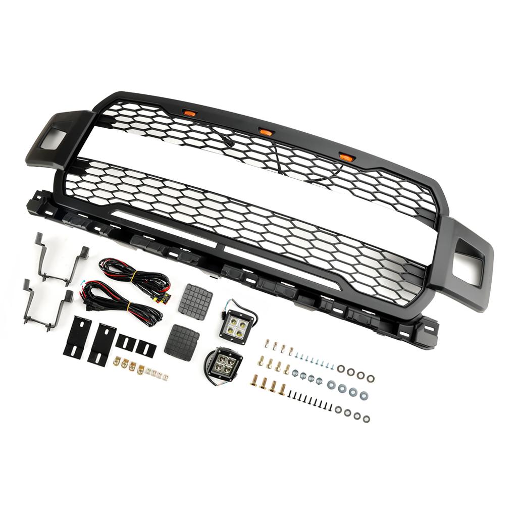 Front Bumper Grill Grille W/ LED Fit Ford F150 2018-2020 Super Duty