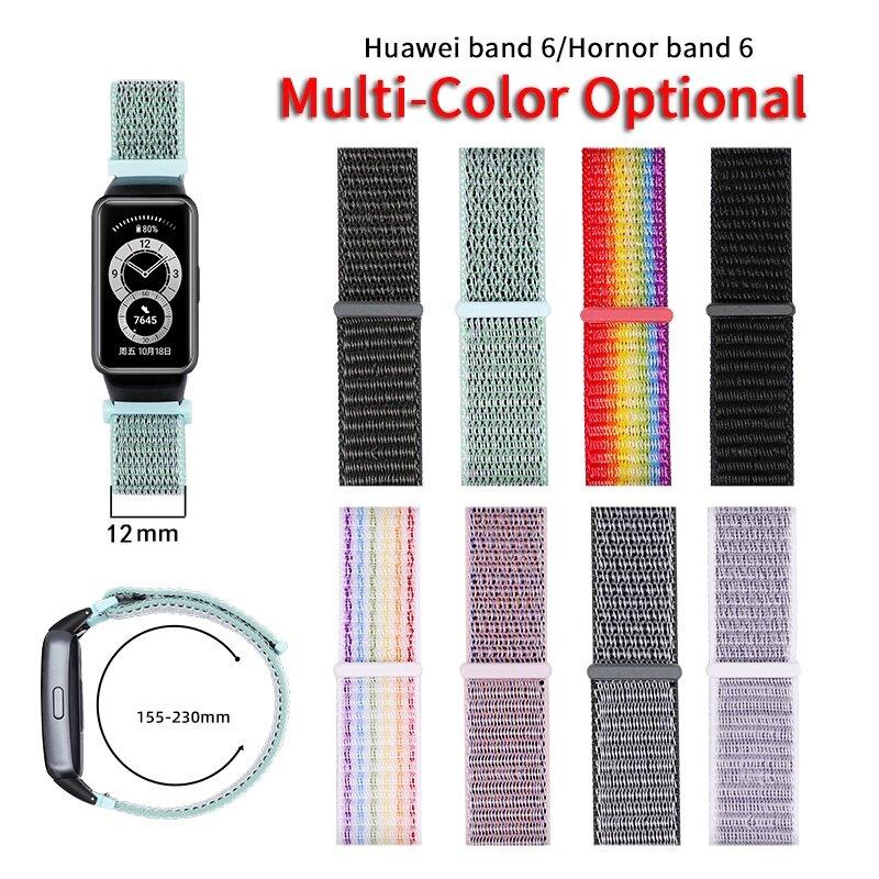 New Adjustable Nylon Strap for Huawei Band 6 Breathable 6NFC Replacement Accessories Bracelet for Honor Band 6 Wristband
