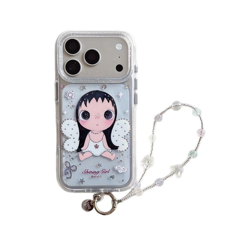 Adorable Angel Wings Jade Phone Case for iPhone 17/16 Pro Max/15/14