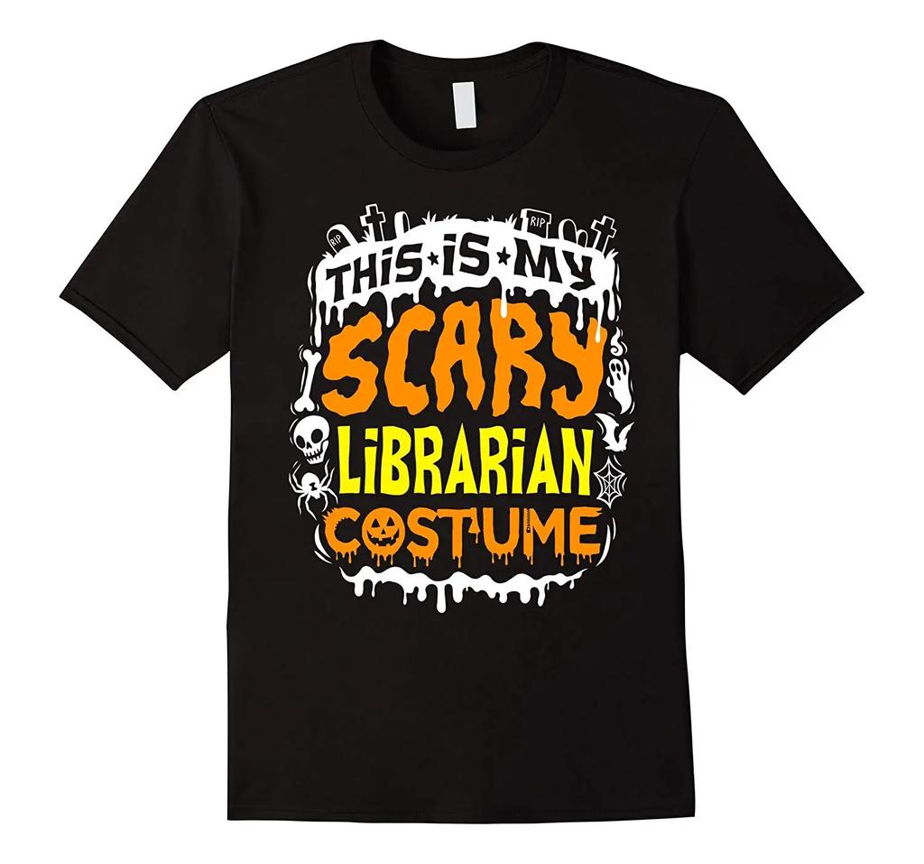 Das ist mein gruseliges Bibliothekar-Kostüm. Halloween Rose T-Shirt 100% Baumwolle Rundhals Sommer Kurzarm Lässiges Herren T-Shirt Größe S-...