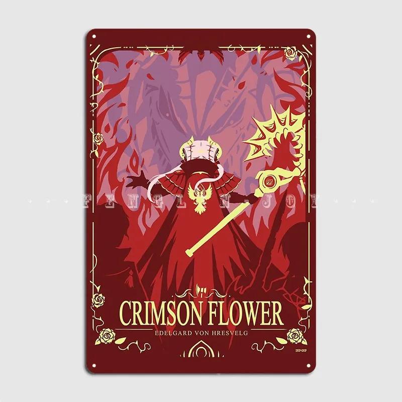 

Crimson Flower Poster Metal Plaque Cinema Living Room Cave Pub Printing Mural Painting Tin Sign Poster 20x30cm（7.8x11.8inch）