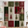 2pcs,2D plane printing Contemporary Curtains Christmas trees and snowflakes Polyester (without rod) Festive Use for Kitchen