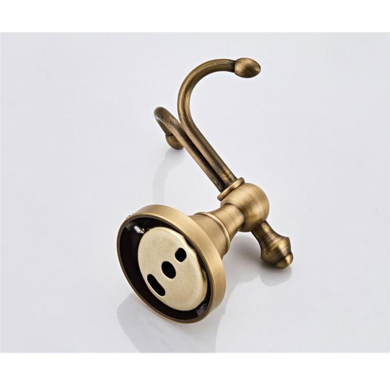 Cârlige Duble din Alamă Masivă Suport pentru Prosoape, Cârlig Antichizat pentru Halate de Baie, Umeraș Vintage pentru Ușă de Baie și Bucătărie