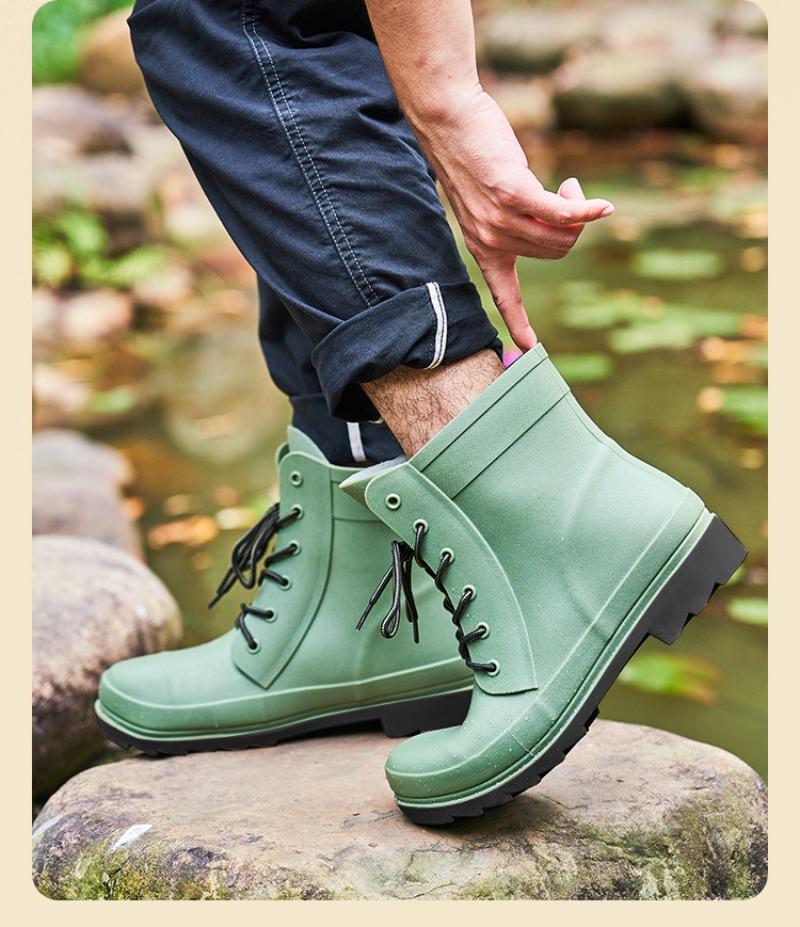 High-top Sports Shoes for Women 2025 Autumn Flat Shoes Casual Versatile with Outdoor Rain Boots Outdoor Knight Women Boots