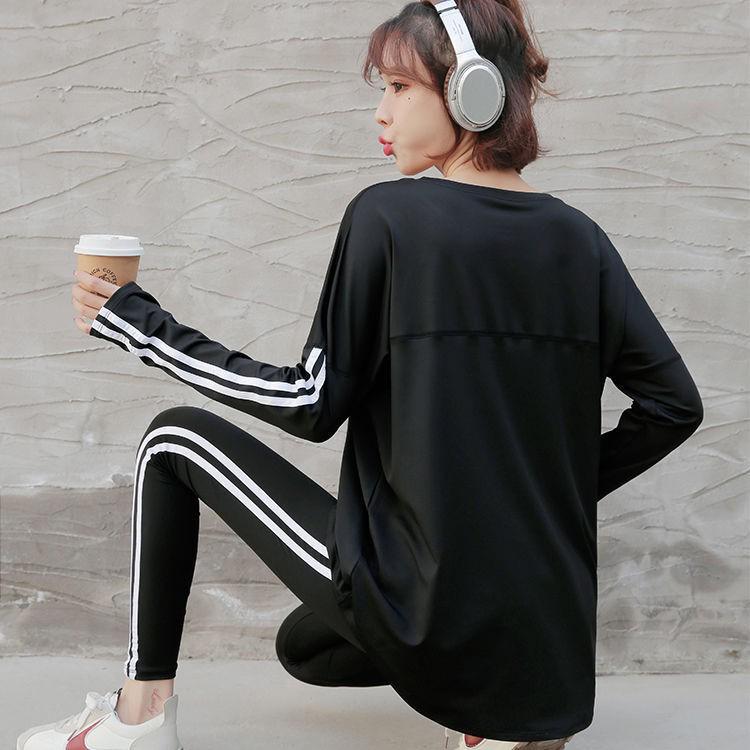 Women's Plus Size Quick-Dry Sportswear: Long Sleeve Top & Loose Pants for Spring/Autumn Running & Yoga