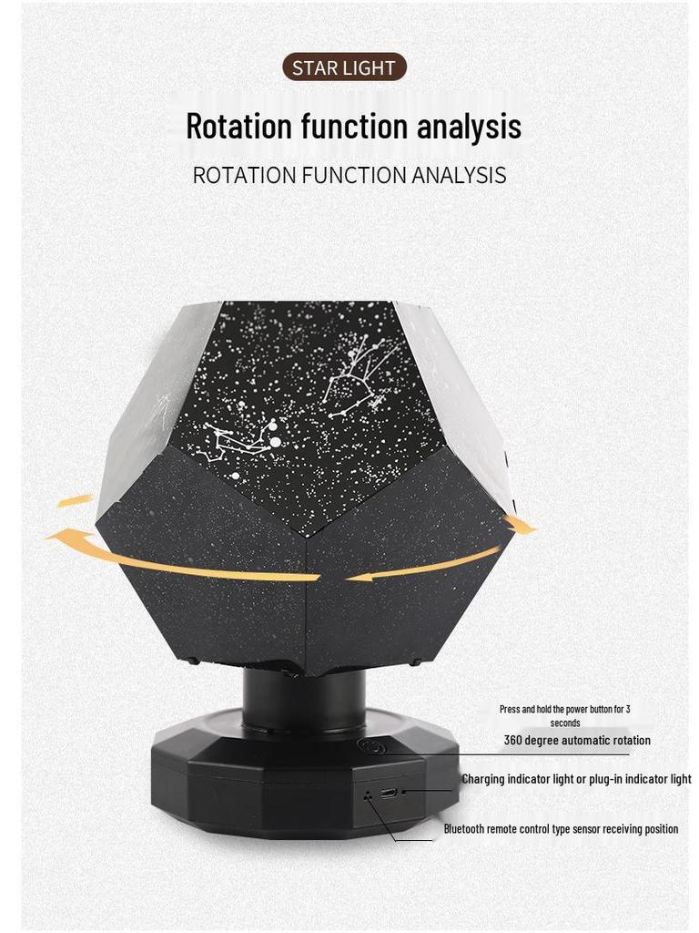 Four Seasons Rotating Starry Sky Projector Lamp - Romantic Constellation Night Light