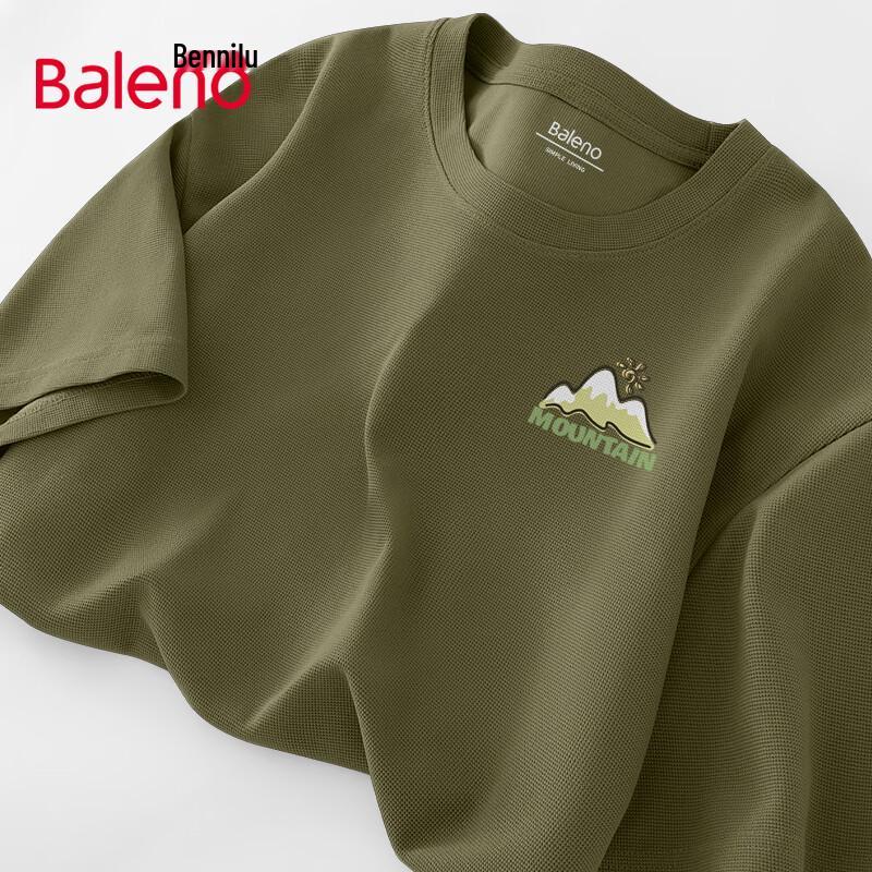 Baleno Men s 2025 Summer Waffle Knit Mountain Graphic Tee 5XL