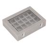 Small Velvet Jewelry Box Organizer 24 Compartments Jewelry Case Earring Rings Storage Box Jewelry Case with Locks Gray