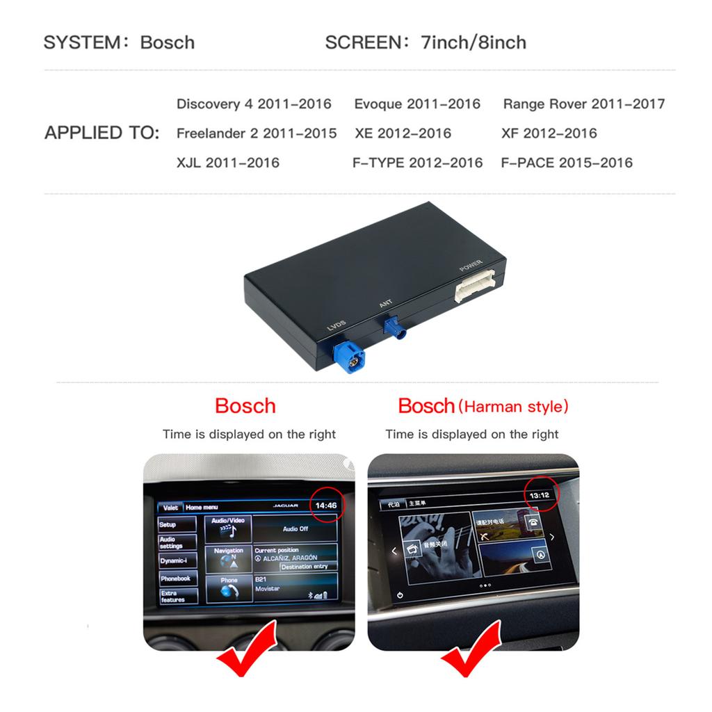 CARABC Wireless Carplay Android Auto For Land Rover Jaguar Discovery 4 Evoque Freelander 2 XE XF XJL Mirroring Decorder Box