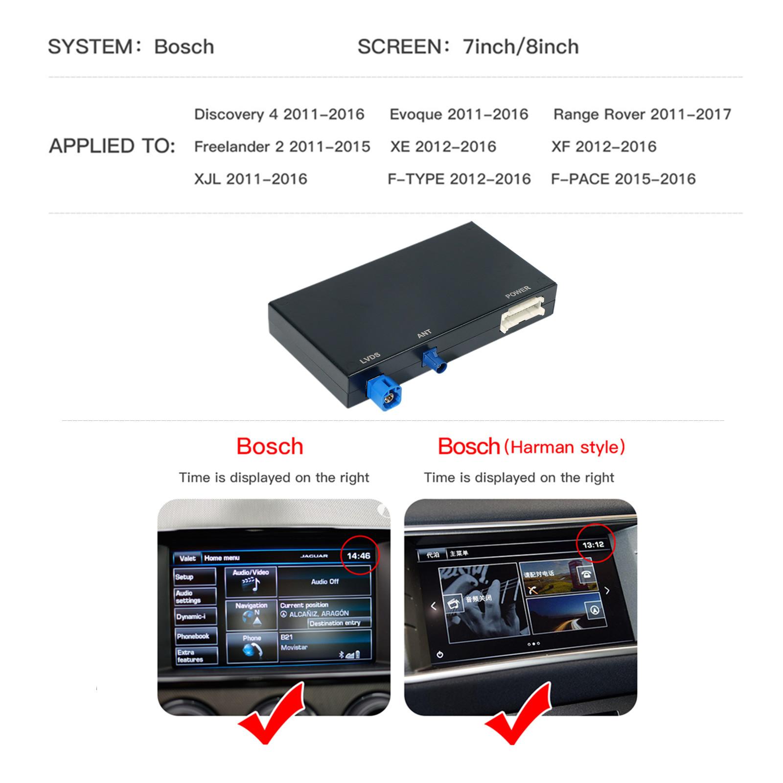 

CARABC Wireless Carplay Android Auto For Land Rover Jaguar Bosch Discovery 4 Evoque Freelander 2 XE XF XJL Mirroring Airplay Bosch Host