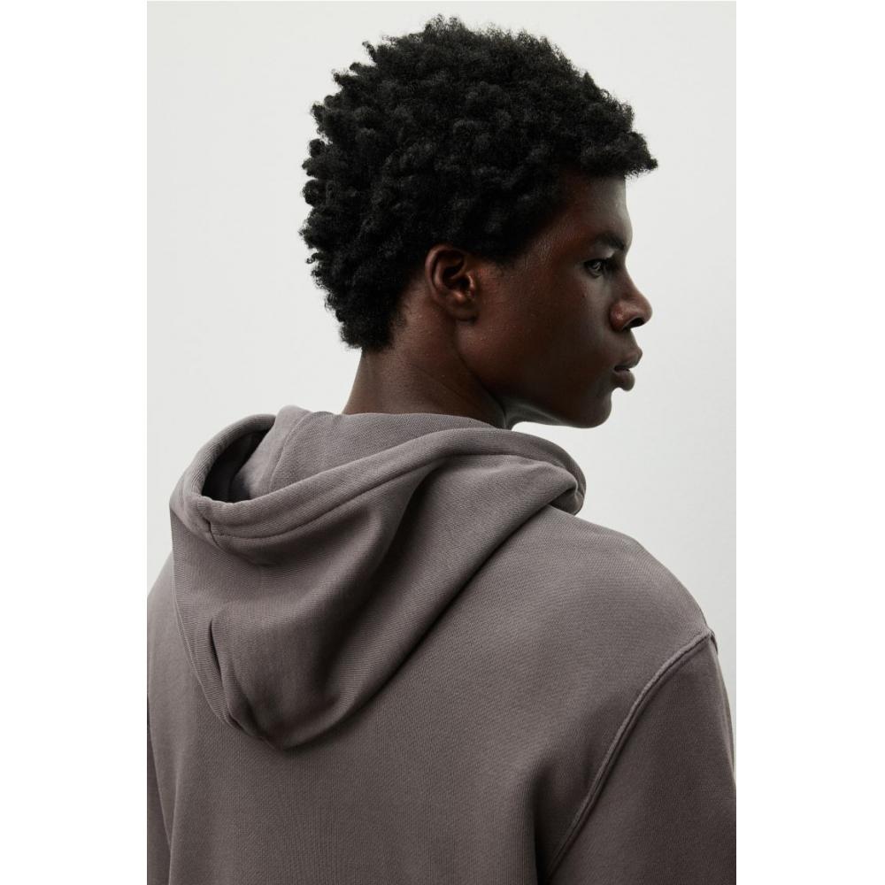 H M Regular Fit Zip Up Hoodie Dark Grey