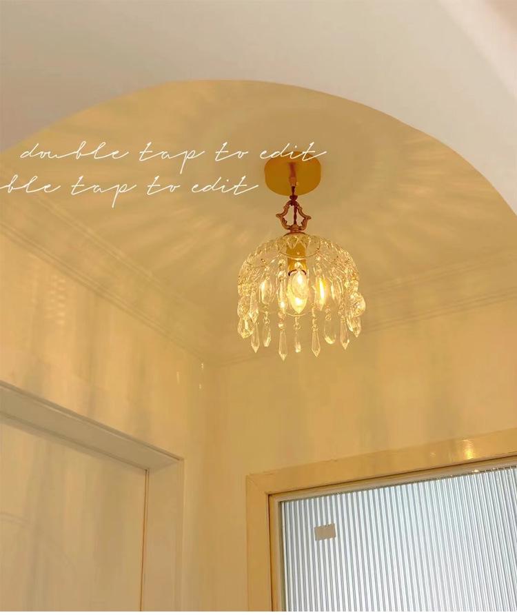 Vintage Französischer Retro Glas Kronleuchter: Dekoratives Licht für Wohnzimmer, Schlafzimmer, Flur oder Esszimmer